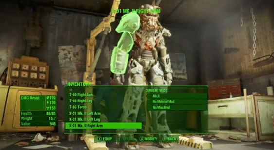 Геймплей Fallout 4 с E3 2015 - модификация оружия