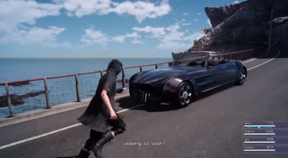 Видео Final Fantasy 15 - поездка на машине