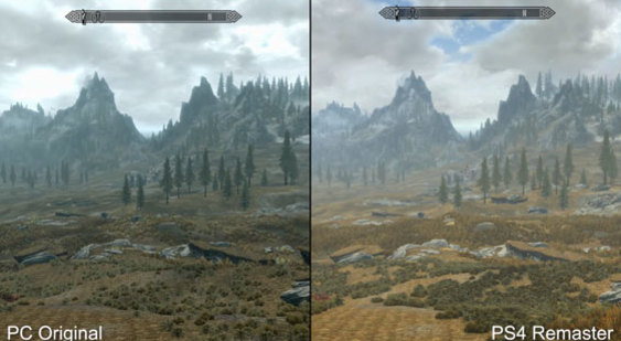 Видео сравнения графики Skyrim Special Edition на PS4 с оригиналом на ПК