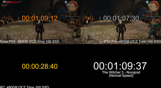 Видео PS4 Pro - тест времени загрузок 	